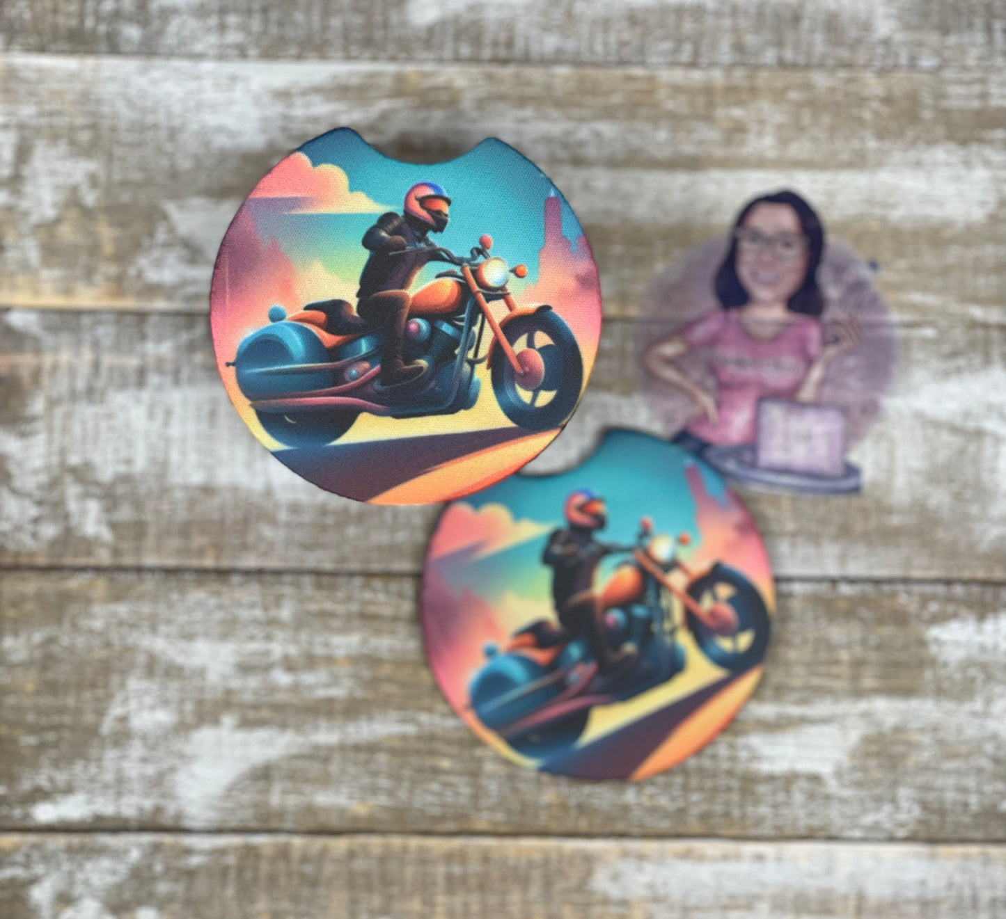 Motorcycle Themed Car Coasters