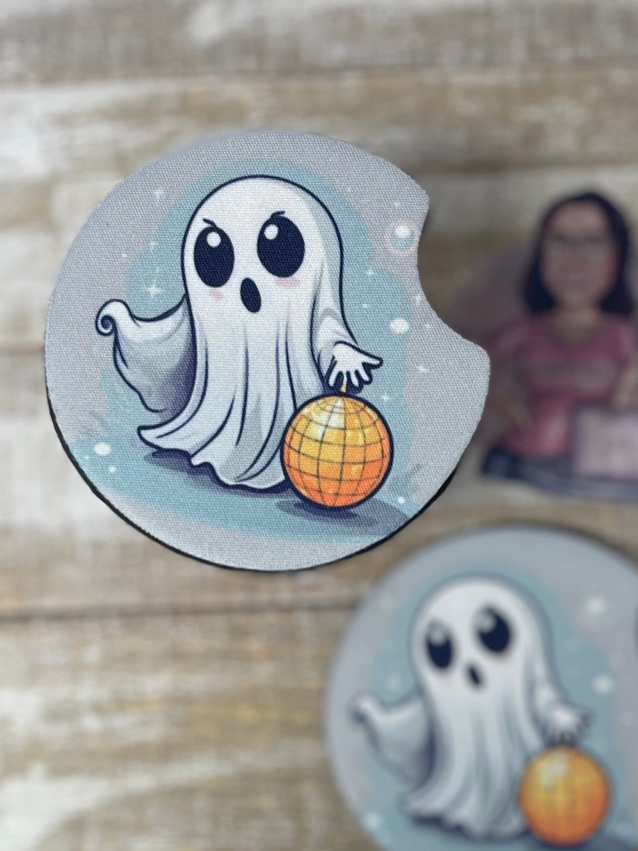 Disco Ghost Car Coasters