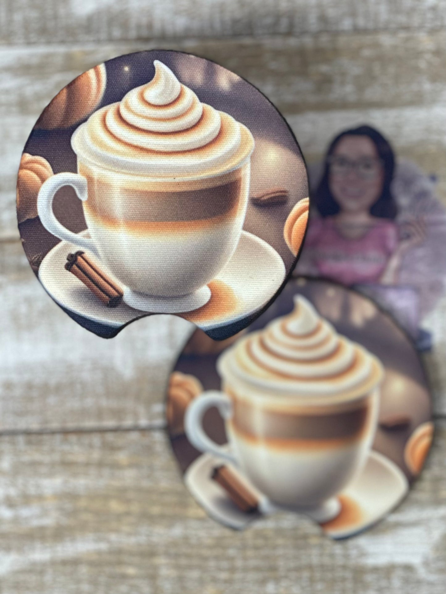 Pumpkin Spice Latte Car Coasters