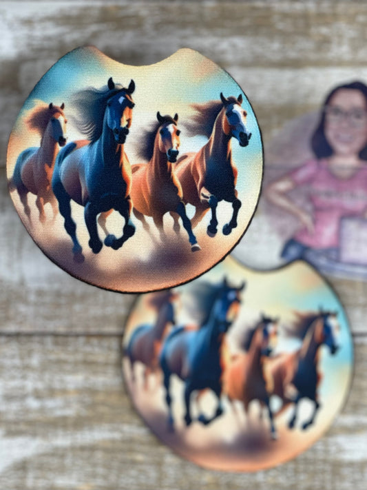 Wild Horses Car Coasters