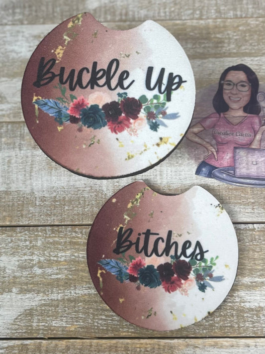 Buckle Up B’s Car Coasters