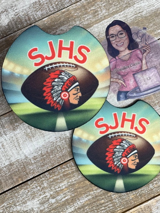 St. John’s Football Car Coasters