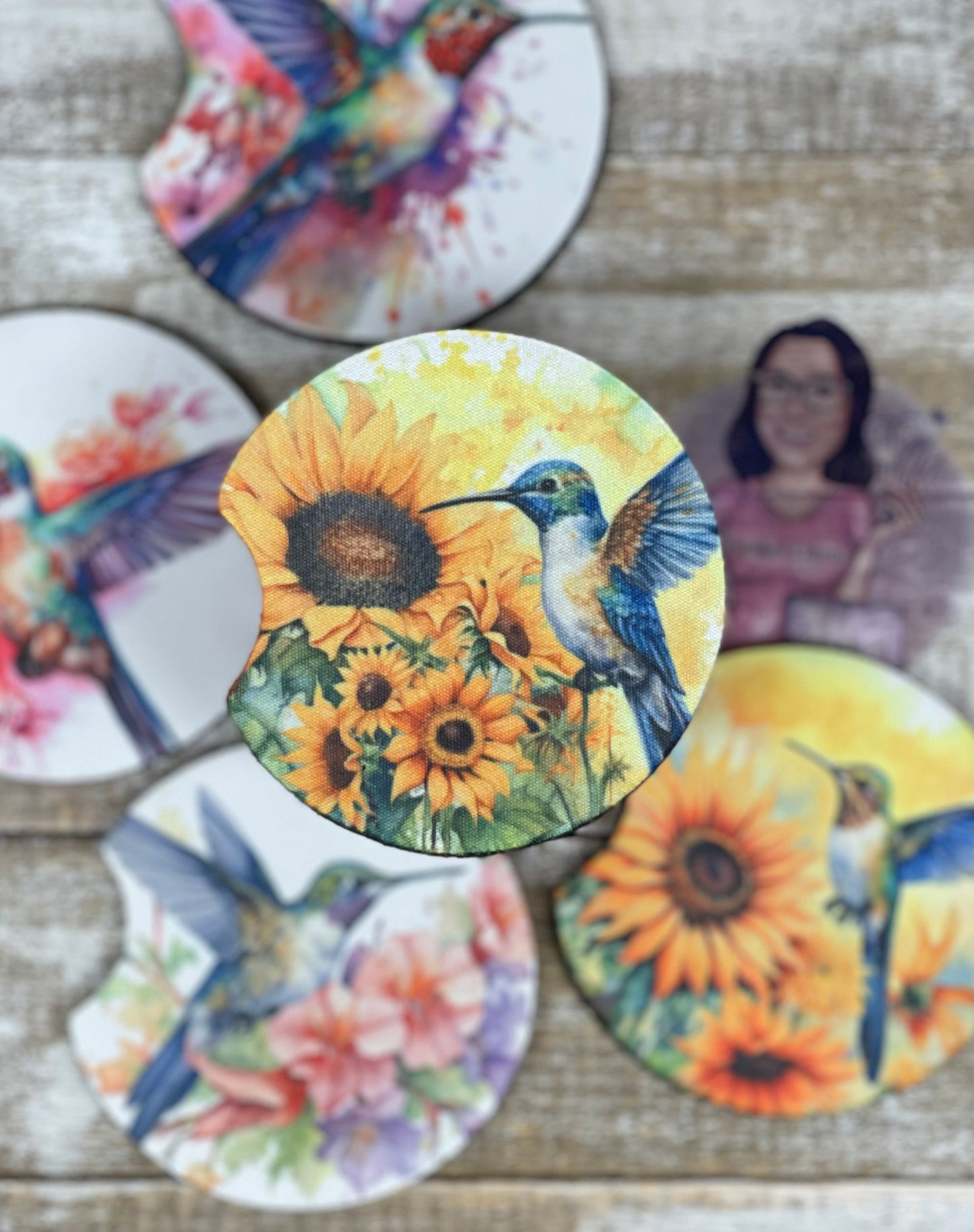 Hummingbird Car Coasters